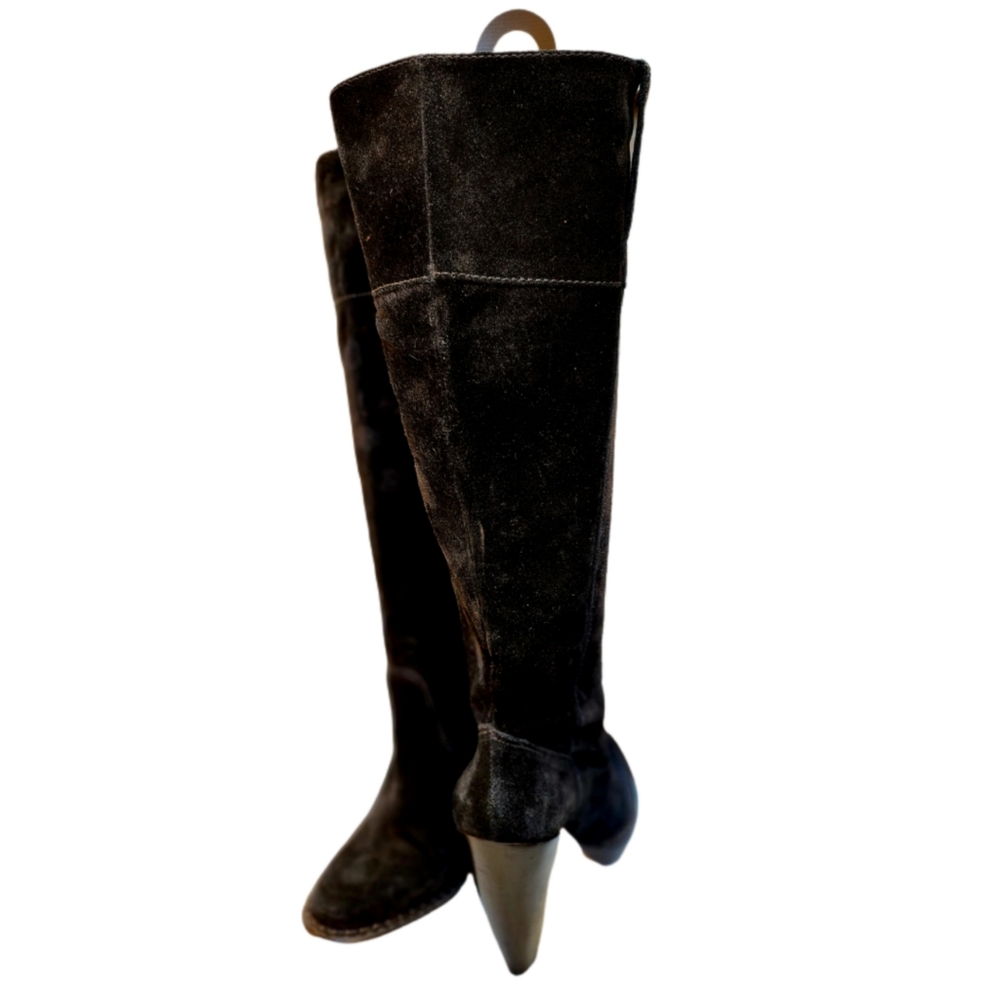 KORS MICHAEL KORS BLACK SUEDE PLATFORM DESIGNER BOOTS SIZE 8.5 - Picture 3 of 10
